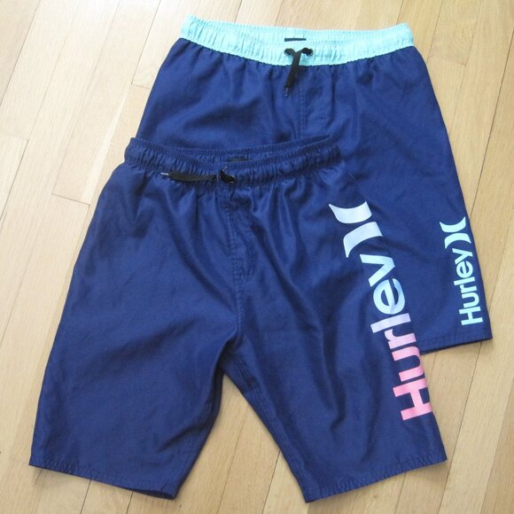 Hurley Other - (2) Hurley Boys Swimsuit Shorts Size L (12-13yr) Blue Royal Swim Trunks Navy